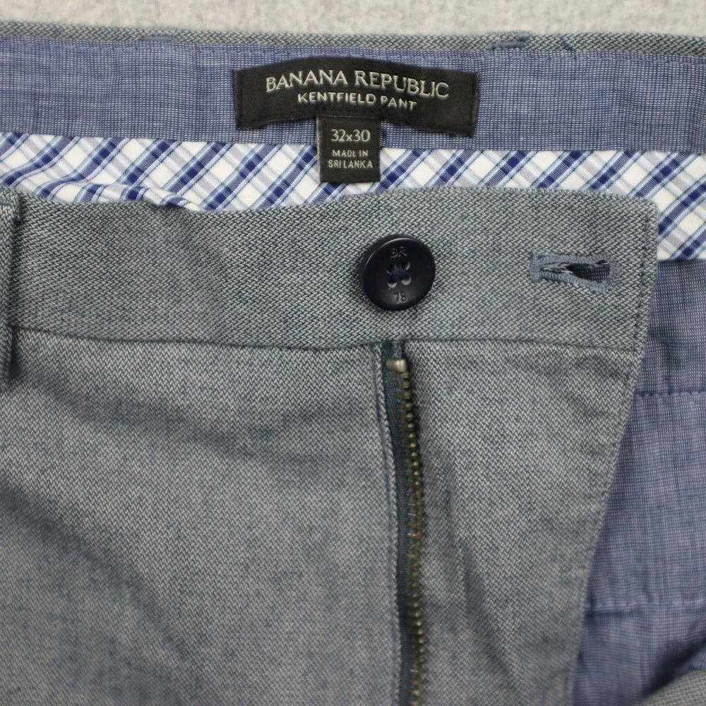 Banana Republic Kentfield Pant Mens 32x30 Blue Cotton Chino Trousers Straight